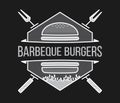 Burgers barbeque white on black Royalty Free Stock Photo