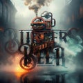 Burgers and Beer Steampunk Logo