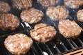 Burgers cooking on the grill