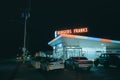 Burgers and Franks neon sign at night, Massapequa, New York Royalty Free Stock Photo