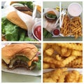 Burgers, fries & shakes Royalty Free Stock Photo