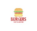 Burgers Logo Template. Hamburger Vector Design