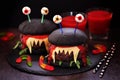 Burgers monsters for Halloween celebration.