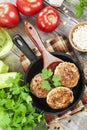 Burgers with oat flakes and zucchini Royalty Free Stock Photo