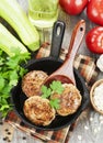 Burgers with oat flakes and zucchini Royalty Free Stock Photo