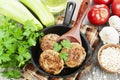 Burgers with oat flakes and zucchini Royalty Free Stock Photo