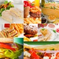 Burgers and sandwiches collection on a collage Royalty Free Stock Photo