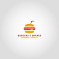 Burgers & Shakes Vector logo design template idea