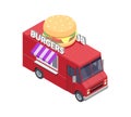 Burgers Truck Isometric Composition