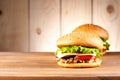 Burgers with turkey and vegetables Royalty Free Stock Photo