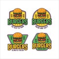 Burgers vector design logo collection set Royalty Free Stock Photo