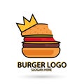 King Burgers vector logo, icon and mascot fast food Flat design style. vector illustrator