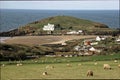 Burgh Island Devon England Hotel and sandy beach