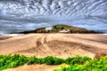 Burgh Island South Devon England uk near Bigbury-on-sea on the south west coast path in bright vivid colourful HDR Royalty Free Stock Photo