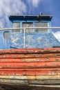 Burghead fishing boat detail in Scotland. Royalty Free Stock Photo