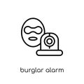 burglar alarm icon. Trendy modern flat linear vector burglar ala