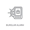 burglar alarm linear icon. Modern outline burglar alarm logo con