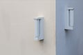 Burglar alarm sensors are mounted on the outer wall of the house Royalty Free Stock Photo