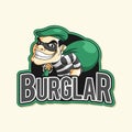 Burglar Carrying Bag Full of Stolen Goods Color Logo Illustration Royalty Free Stock Photo