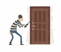 Burglar - cartoon people characters illustration