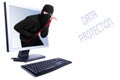 Burglar in computer Royalty Free Stock Photo