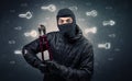 Burglar holding tool. Royalty Free Stock Photo