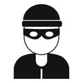 Burglar icon, simple style