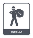 burglar icon in trendy design style. burglar icon isolated on white background. burglar vector icon simple and modern flat symbol Royalty Free Stock Photo