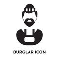 Burglar icon vector isolated on white background, logo concept o
