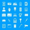 Burglar robber plunderer icons set, simple style