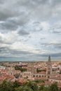 Burgos aerial view skyline with Cathedral in Castilla Leon of Spain Royalty Free Stock Photo