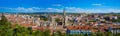 Burgos aerial view skyline with Cathedral in Spain