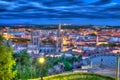 Burgos aerial view skyline sunset with Cathedral Royalty Free Stock Photo