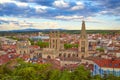 Burgos aerial view skyline sunset with Cathedral Royalty Free Stock Photo