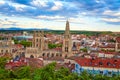 Burgos aerial view skyline sunset with Cathedral Royalty Free Stock Photo