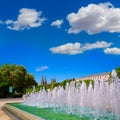 Burgos San Pablo bridge fountain and Cathedral