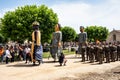 Burgos, Spain - Jun 17, 2023: Gigantes and cabezudos in Burgos