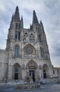 Burgos, Spain - September 3, 2012. Gothic Cathedral of Burgos with Fountain Royalty Free Stock Photo