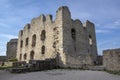 Burgruine Wolfstein old castle ruins with tower, blue sky Royalty Free Stock Photo