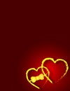 Burgundy background with gold hearts Royalty Free Stock Photo