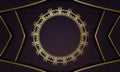 Burgundy banner with Greek gold pattern and place for logo or text