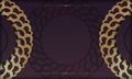 Burgundy banner with luxurious gold ornament for logo design