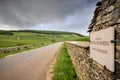 BURGUNDY - CORTON: scenic road that crosses the wine region near Corton. France Royalty Free Stock Photo