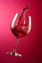 glass background wine gradient party luxury alcohol closeup liquid red drink. Generative AI.