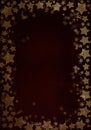 Burgundy red background with luxery golden stars. Golden frame. Good for logo or invitation