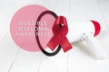 Burgundy ribbon. Multiple myeloma awareness. Healthcare and medicine concept.