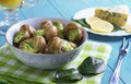 Burgundy snail on a wooden tray Royalty Free Stock Photo