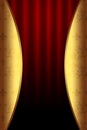 Burgundy Theatrical Background with Golden Elements