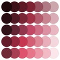 Burgundy to rose dot gradient. Warm hue circular array. Cozy atmosphere pattern. Vector illustration. EPS 10.