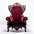 Burgundy Velvet Throne Chair: Dark Symbolism In Gothic Portraiture Royalty Free Stock Photo